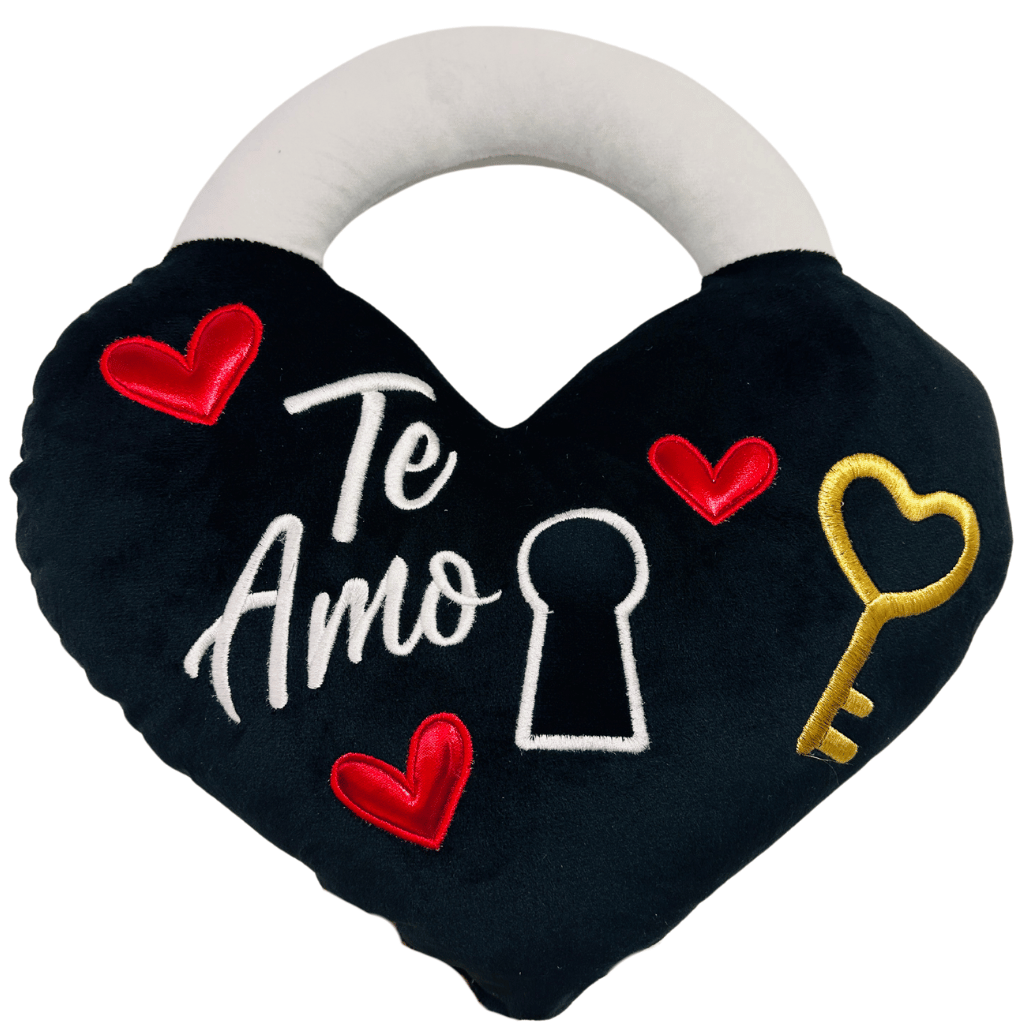 Corazón candado cojín (negro)