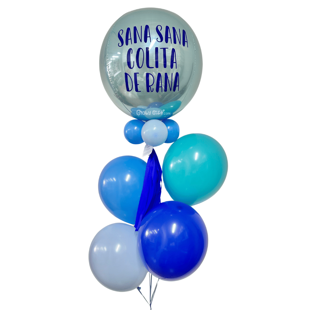 Arreglo de globos orbz esfera personalizado. Servicio a domicilo en Monterrey.