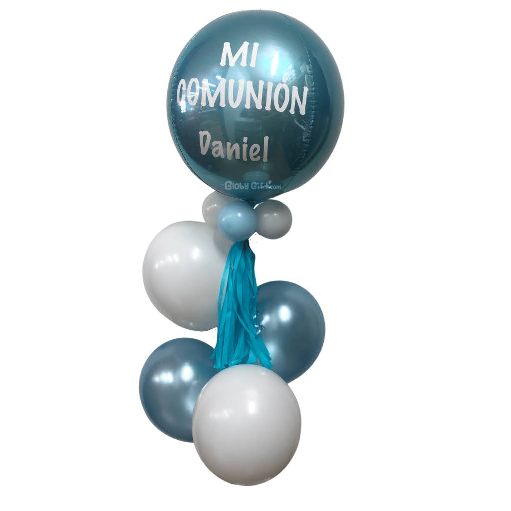 Arreglo de globos orbz esfera personalizado. Servicio a domicilo en Monterrey.