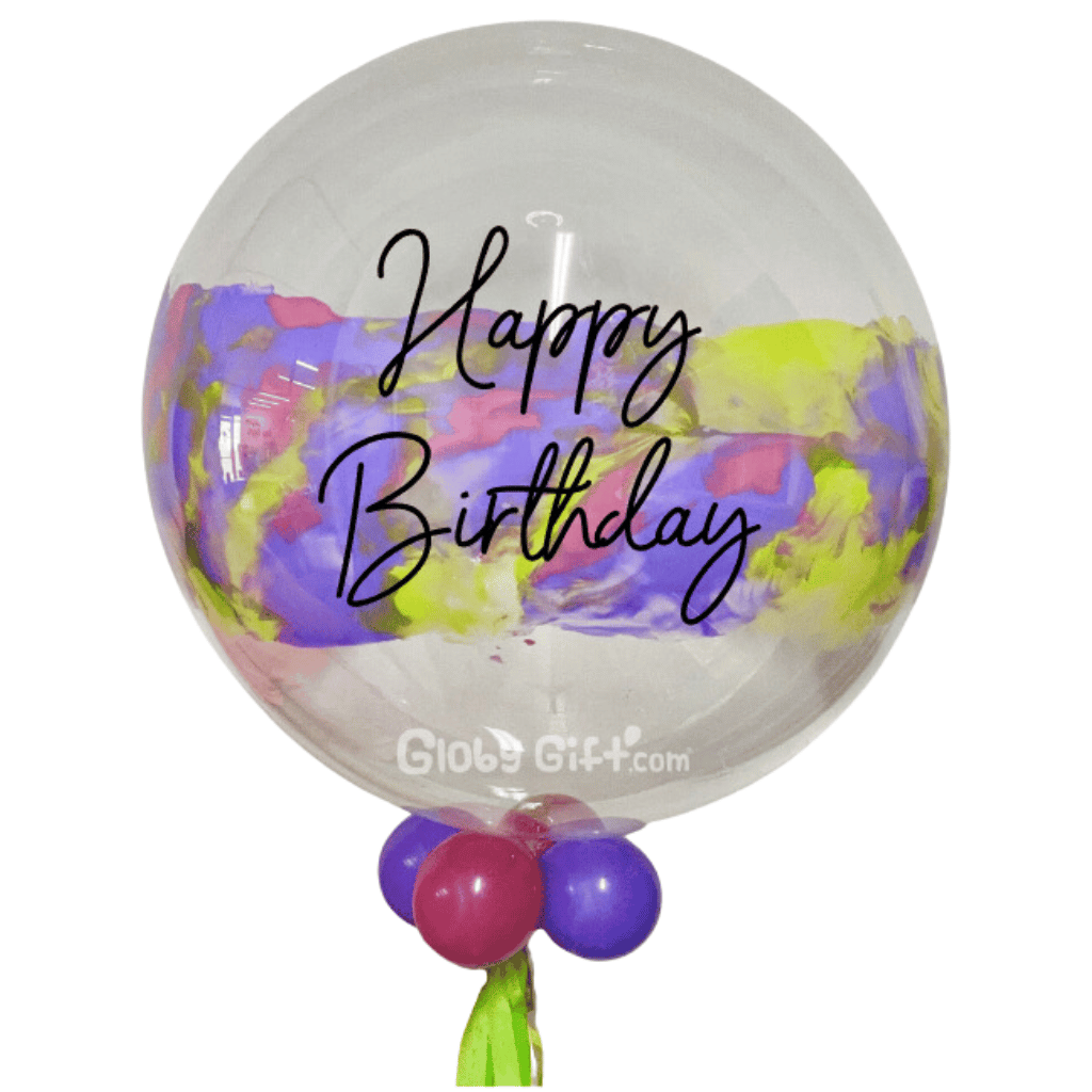 Globo bubbles burbuja con pintura personalizado con vinil servicio a domicilio en Monterrey