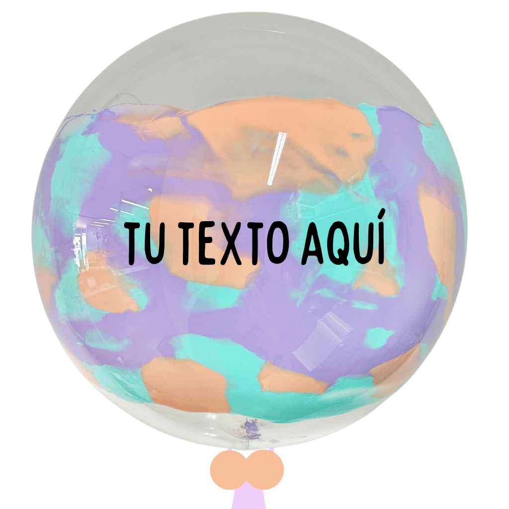 Globo bubbles burbuja con pintura personalizado con vinil servicio a domicilio en Monterrey