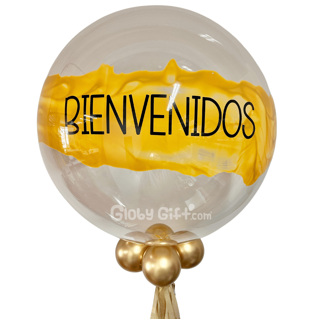 Globo bubbles burbuja cumpleaños con pintura personalizado con vinil servicio a domicilio en Monterrey