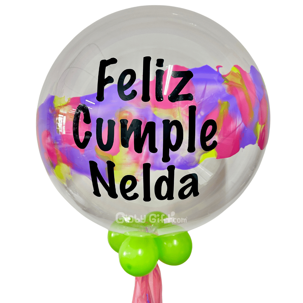 Globo bubbles burbuja con pintura personalizado con vinil servicio a domicilio en Monterrey