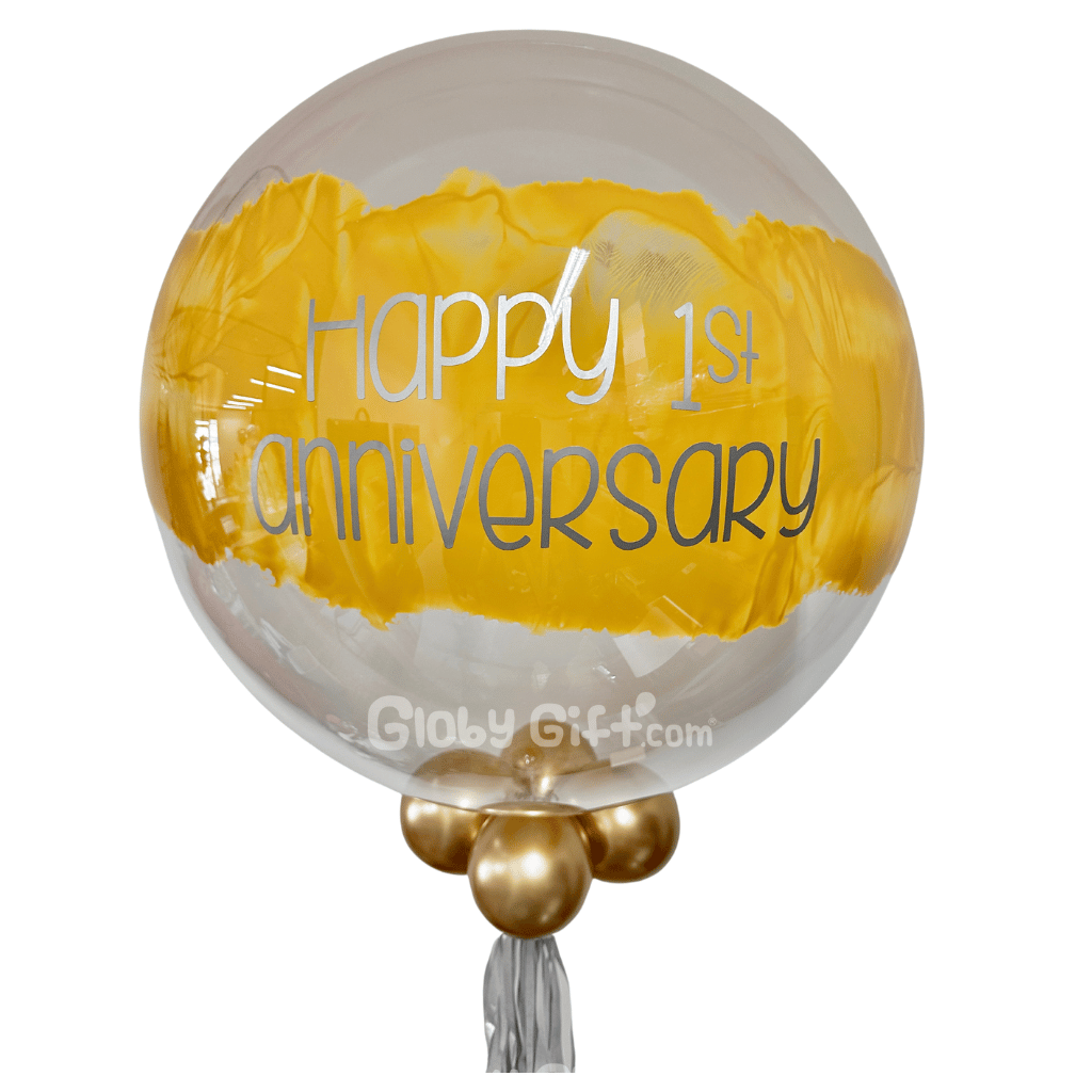 Globo bubbles burbuja cumpleaños con pintura personalizado con vinil servicio a domicilio en Monterrey