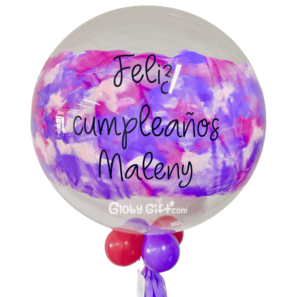 Globo bubbles burbuja con pintura personalizado con vinil servicio a domicilio en Monterrey