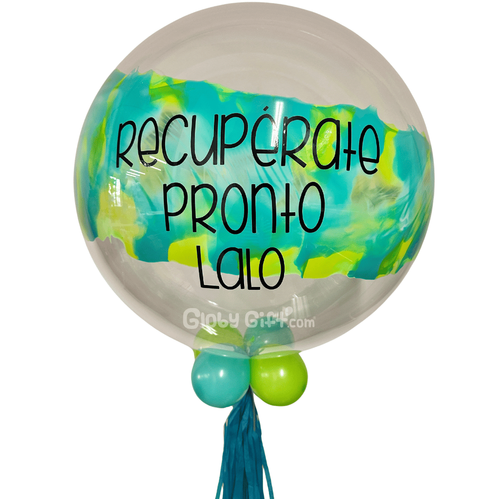 Globo bubbles burbuja cumpleaños con pintura personalizado con vinil servicio a domicilio en Monterrey