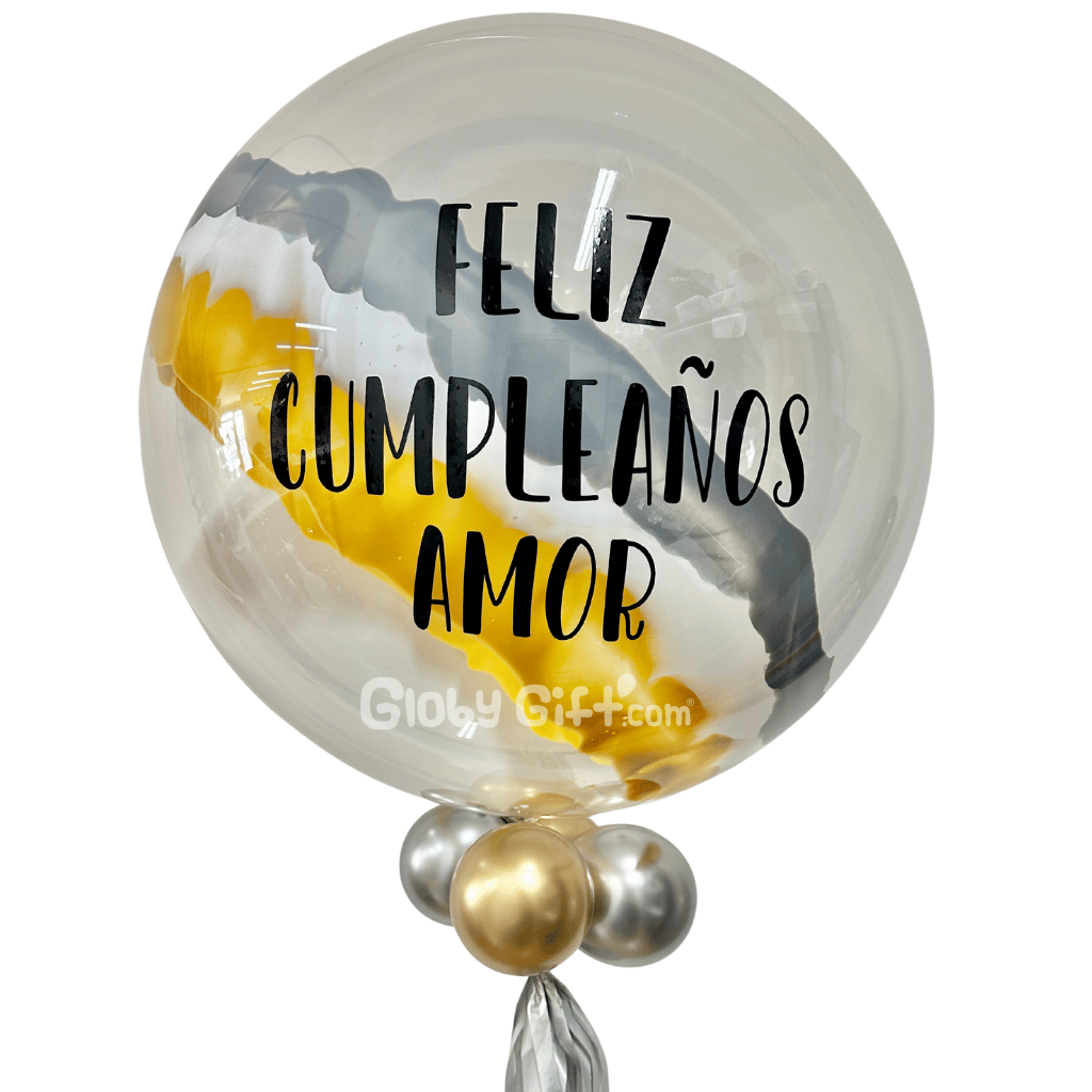 Globo bubbles burbuja con pintura personalizado con vinil servicio a domicilio en Monterrey