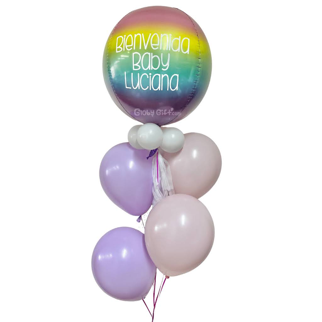 Bouquet ramillete de globo orbz esfera personalizado. Servicio a domicilio en Monterrey.