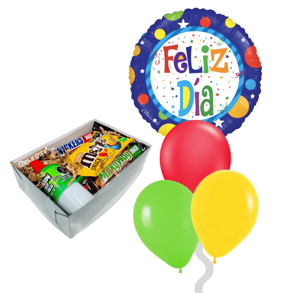Arreglo de globos con dulces feliz día día del niño. Servicio a domicilio en Monterrey.