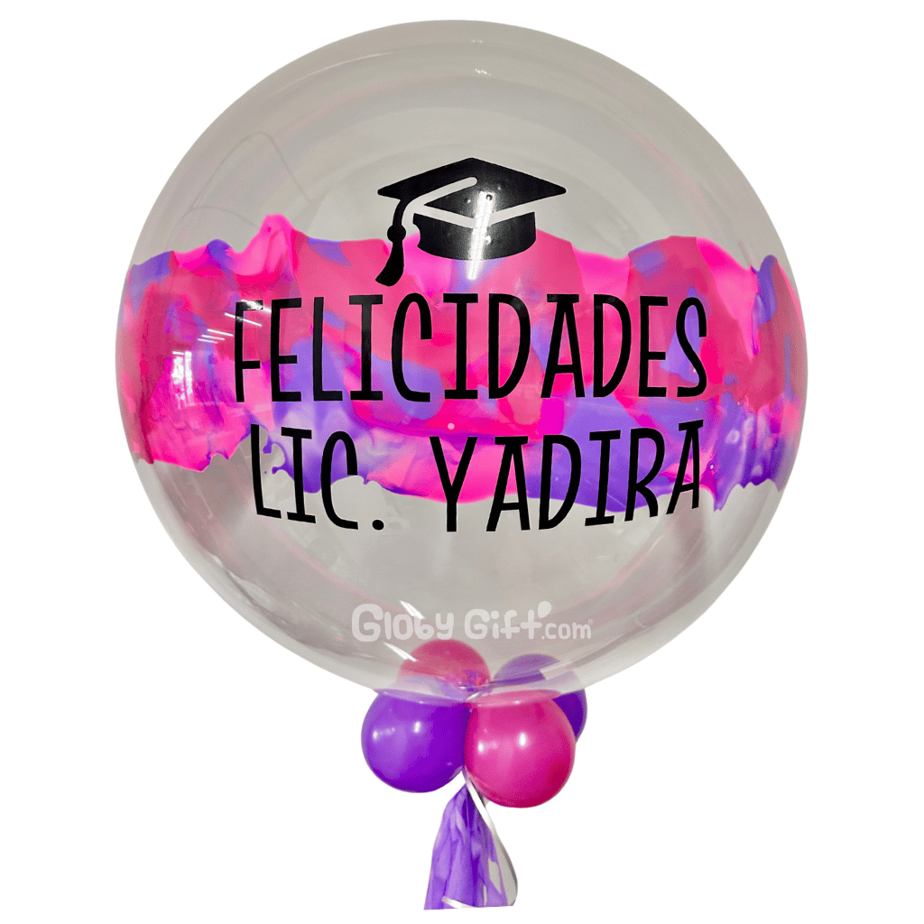 Globo burbuja personalizado graduación. Servicio a domicilio en Monterrey.