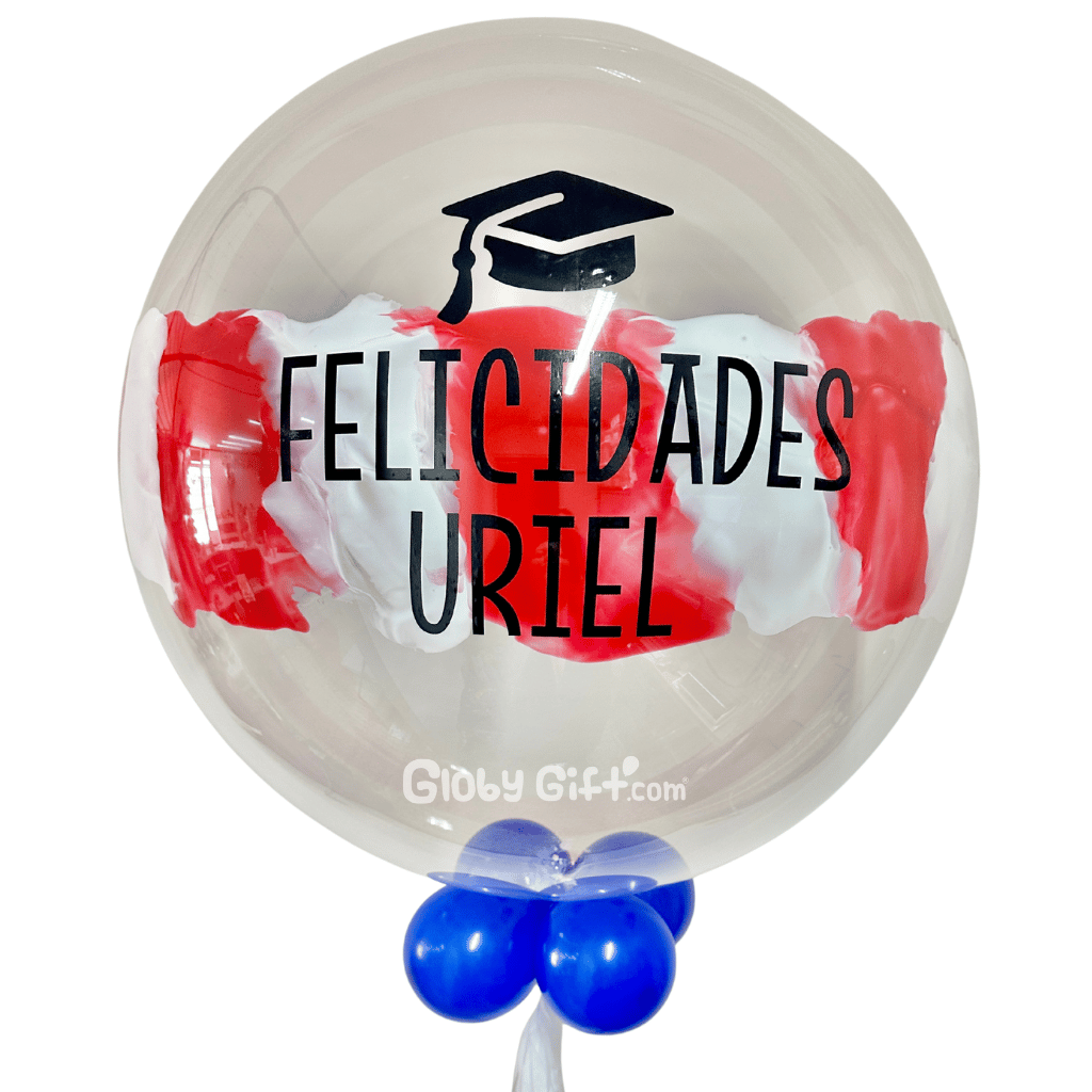 Globo burbuja personalizado graduación. Servicio a domicilio en Monterrey.