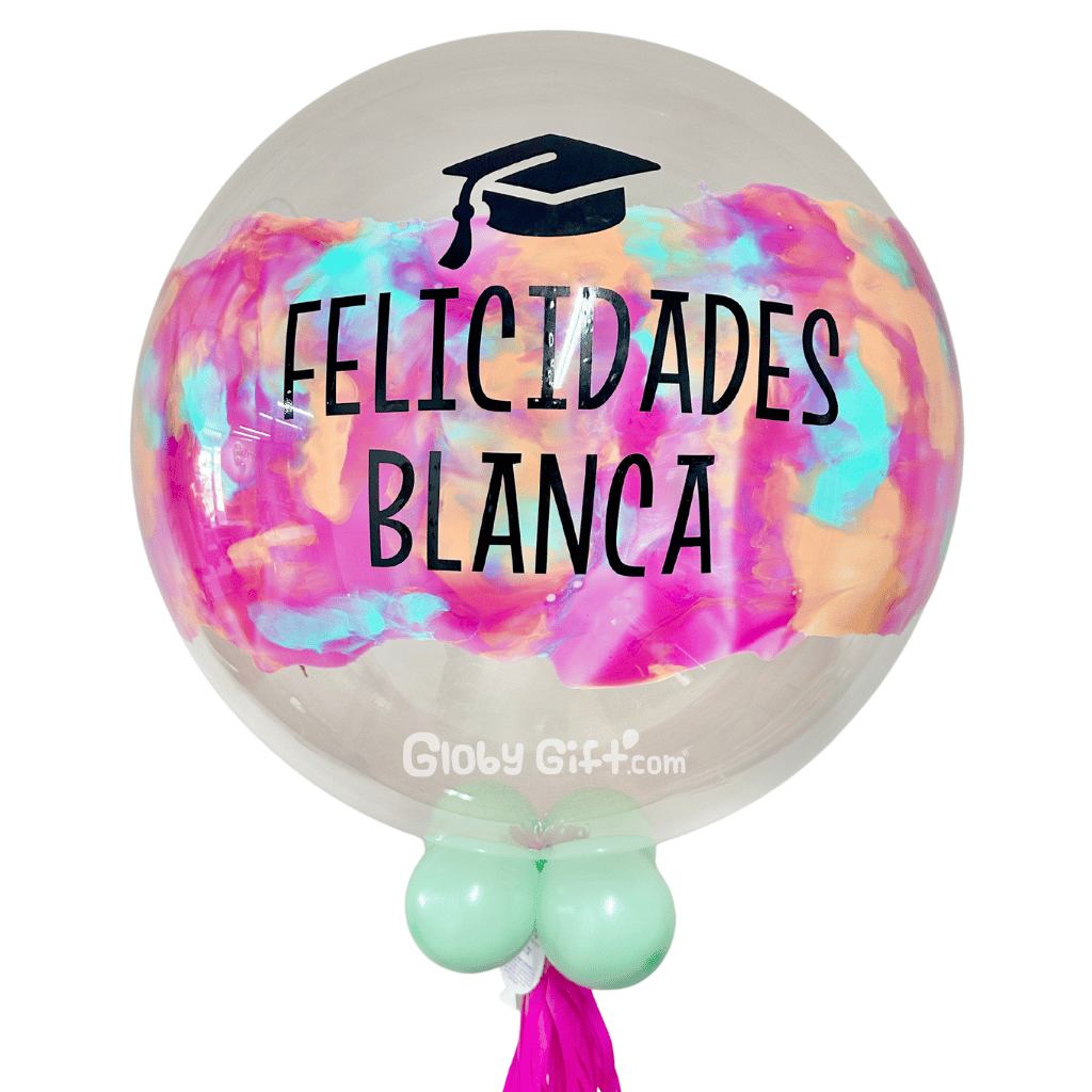 Globo burbuja personalizado graduación. Servicio a domicilio en Monterrey.
