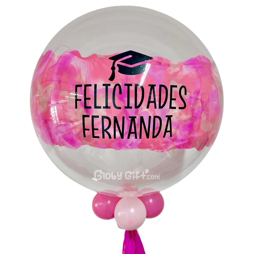 Globo burbuja personalizado graduación. Servicio a domicilio en Monterrey.
