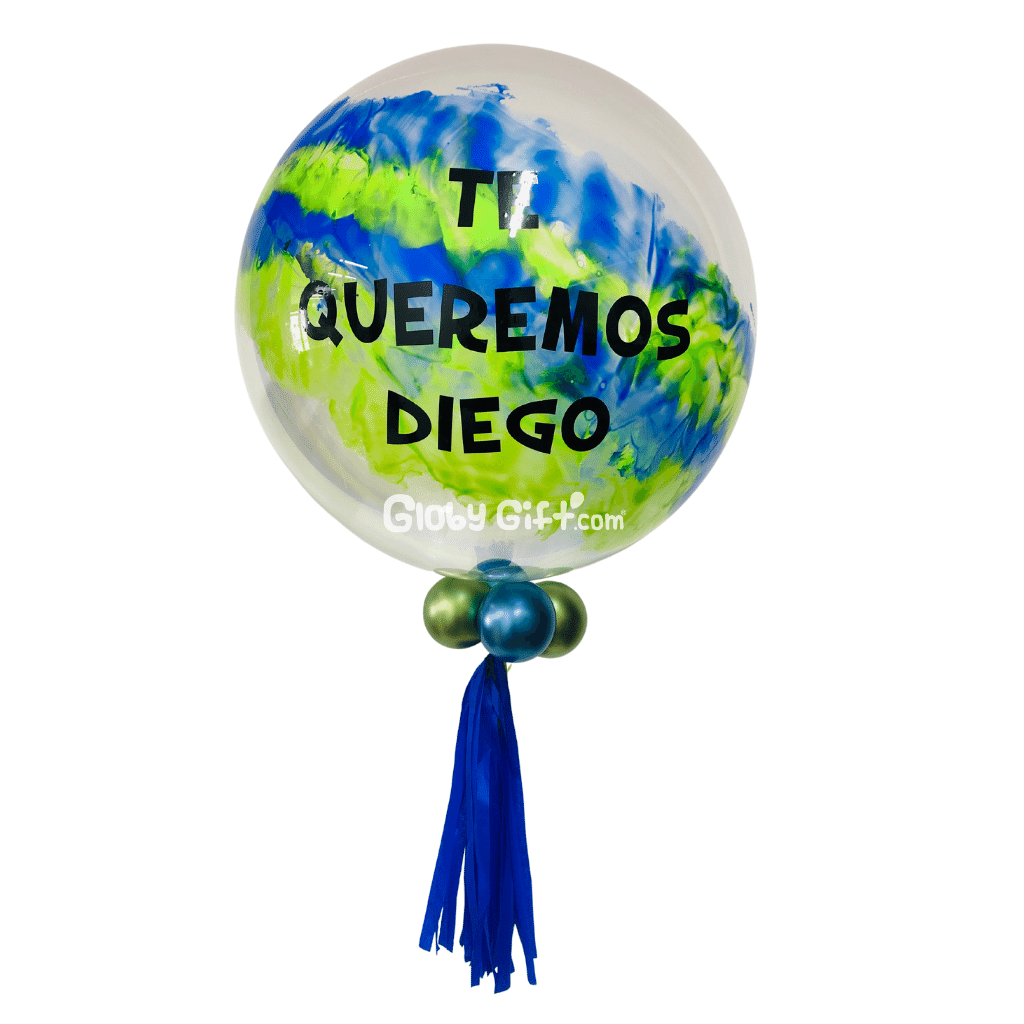 Globo bubbles burbuja con pintura personalizado con vinil servicio a domicilio en Monterrey