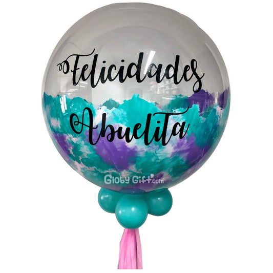 Globo bubbles burbuja con pintura personalizado con vinil servicio a domicilio en Monterrey