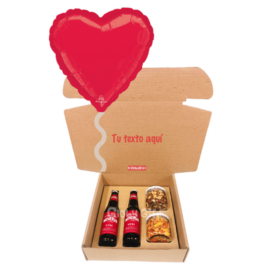 Giftbox caja de regalo con cerveza artesanal y botanas san valentín 14 febrero día del amor y la amistad regalo para hombre envíos en Monterrey