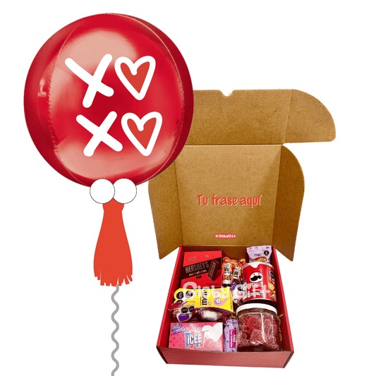 Regalos personalizados globos giftbox caja de regalo con dulces personalizada San Valentín día del amor y la amistad 14 de febrero. Servicio a domicilio en Monterrey.