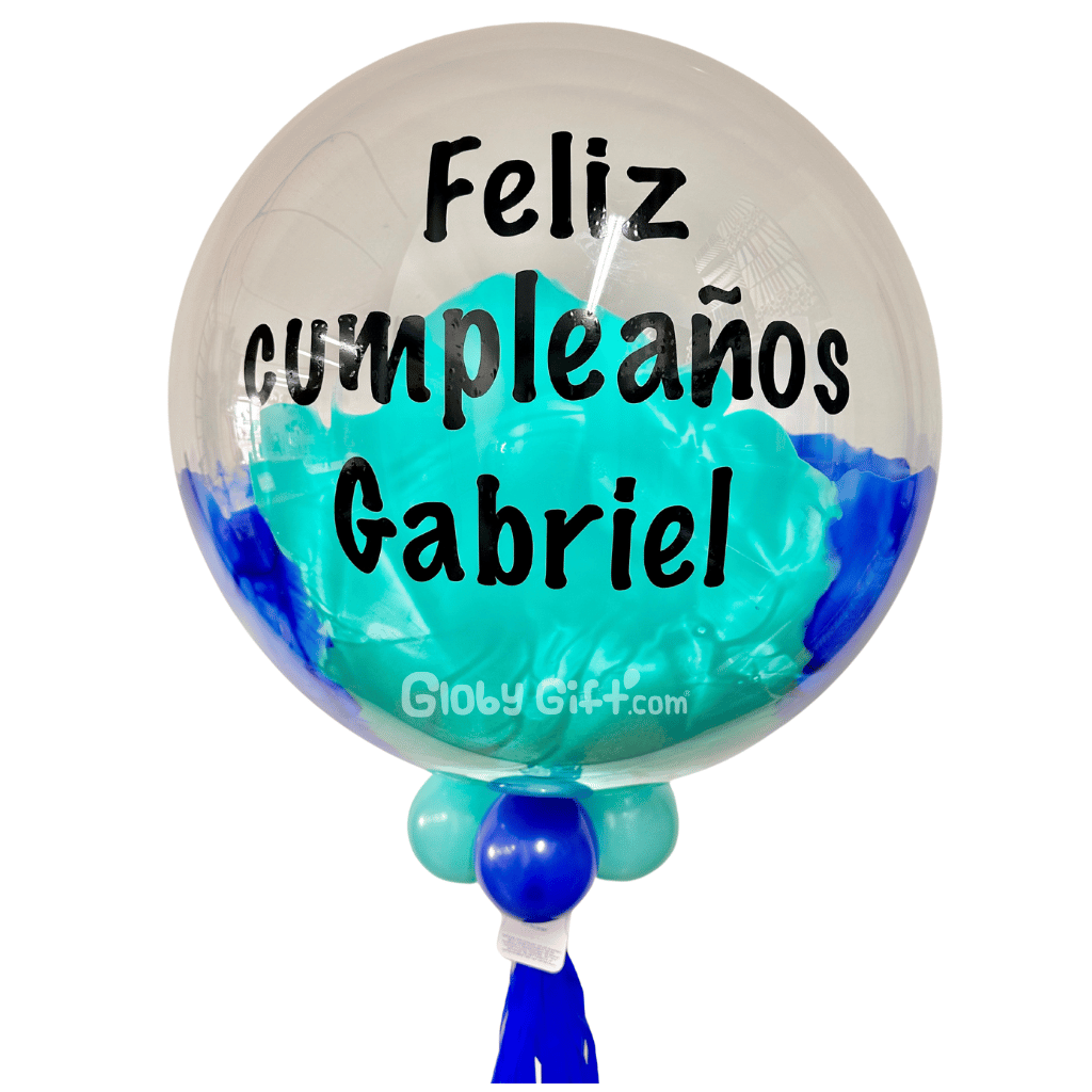 Globo bubbles burbuja con pintura personalizado con vinil servicio a domicilio en Monterrey