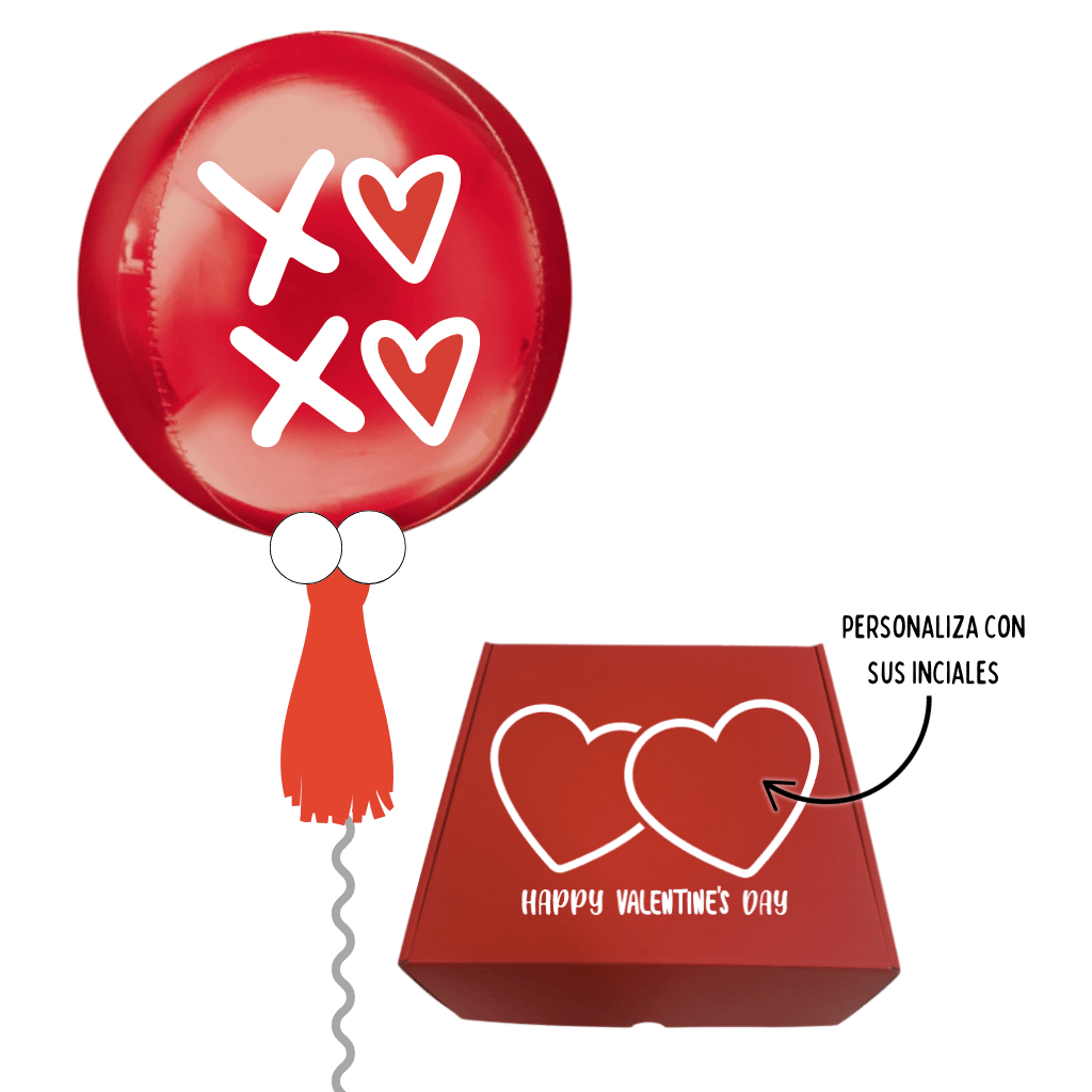 Regalos personalizados globos giftbox caja de regalo con dulces personalizada San Valentín día del amor y la amistad 14 de febrero. Servicio a domicilio en Monterrey.