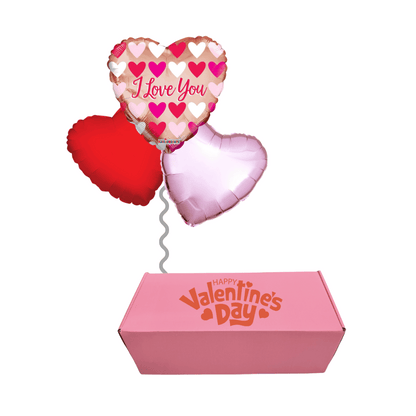 Regalos personalizados globos giftbox caja de regalo con dulces y botanas San Valentín 14 de febrero día del amor y de la amistad. Servicio a domicilio en Monterrey.