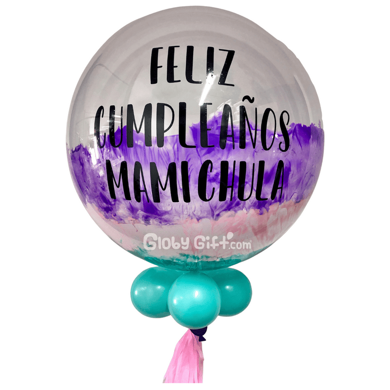Globo bubbles burbuja con pintura personalizado con vinil servicio a domicilio en Monterrey