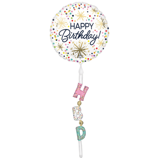 Globo Airwalker confetti sprinkle happy birthday