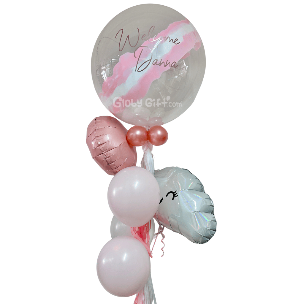 Bouquet ramillete de globos burbuja personalizado. Servicio a domicilio en Monterrey.