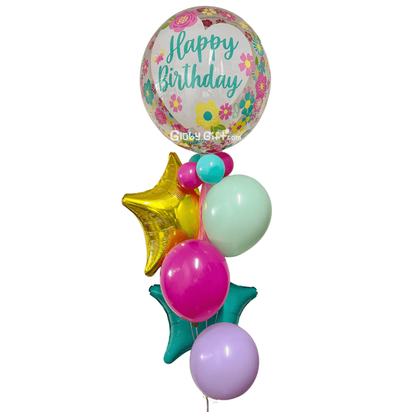 Ramillete bouquet de globos de cumpleaños. Servicio a domicilio en Monterrey.