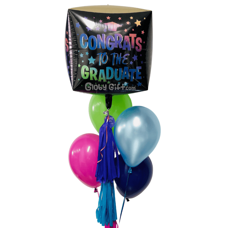 Bouquet ramillete de globos de graduación. Servicio a domicilio en Monterrey.