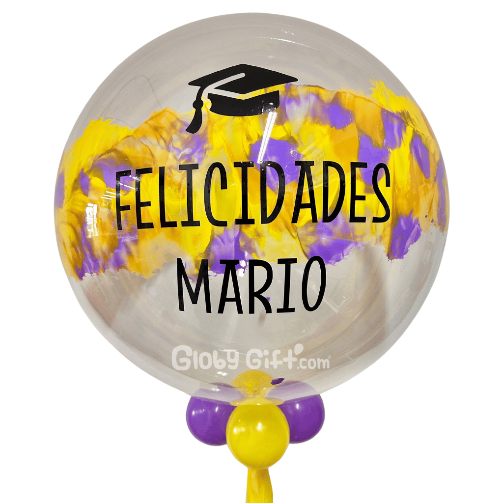 Globo burbuja personalizado graduación. Servicio a domicilio en Monterrey.