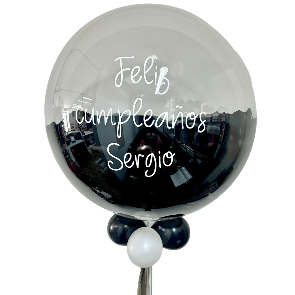 Globo bubbles burbuja con pintura personalizado con vinil servicio a domicilio en Monterrey