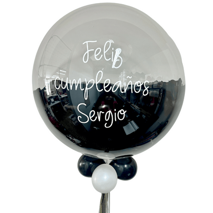 Globo bubbles burbuja con pintura personalizado con vinil servicio a domicilio en Monterrey