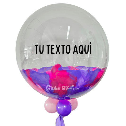 Globo bubbles burbuja con pintura personalizado con vinil servicio a domicilio en Monterrey