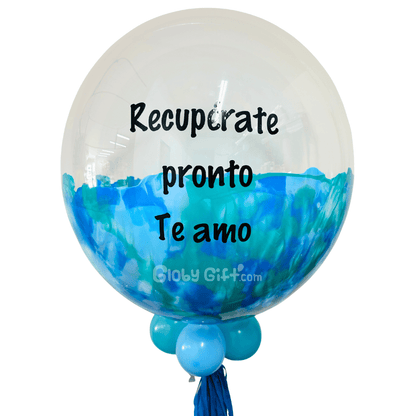 Globo bubbles burbuja con pintura personalizado con vinil servicio a domicilio en Monterrey