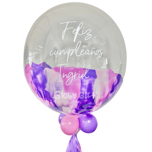 Globo bubbles burbuja con pintura personalizado con vinil servicio a domicilio en Monterrey