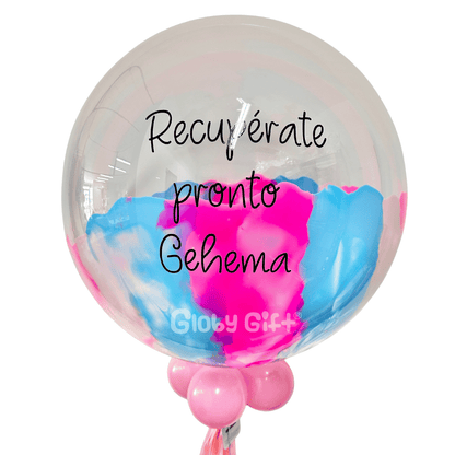 Globo bubbles burbuja con pintura personalizado con vinil servicio a domicilio en Monterrey