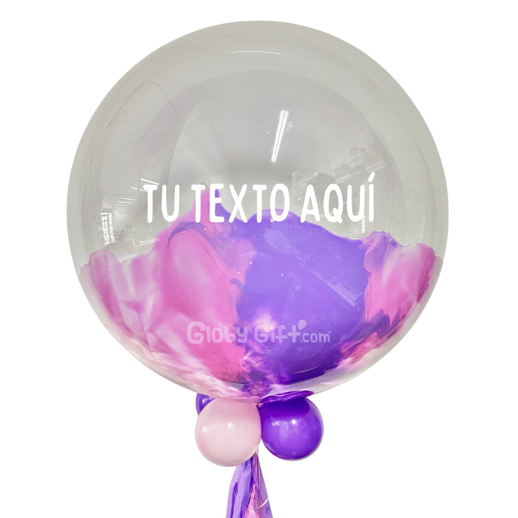Globo bubbles burbuja con pintura personalizado con vinil servicio a domicilio en Monterrey