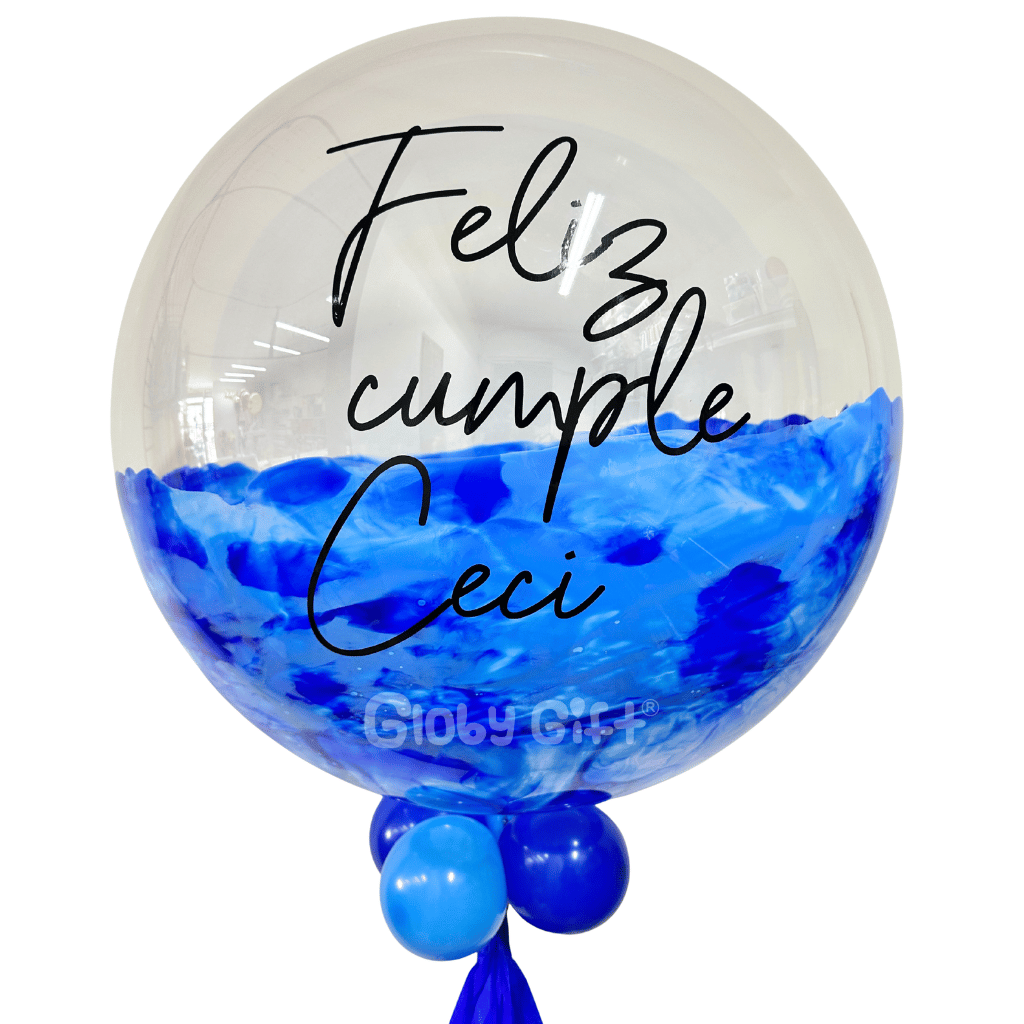 Globo bubbles burbuja con pintura personalizado con vinil servicio a domicilio en Monterrey