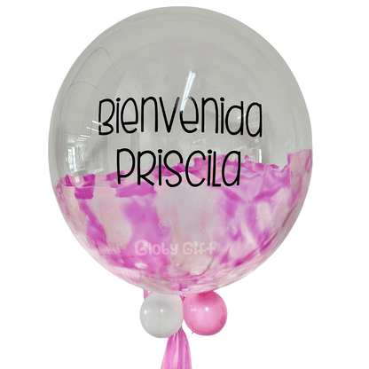 Globo bubbles burbuja con pintura personalizado con vinil servicio a domicilio en Monterrey