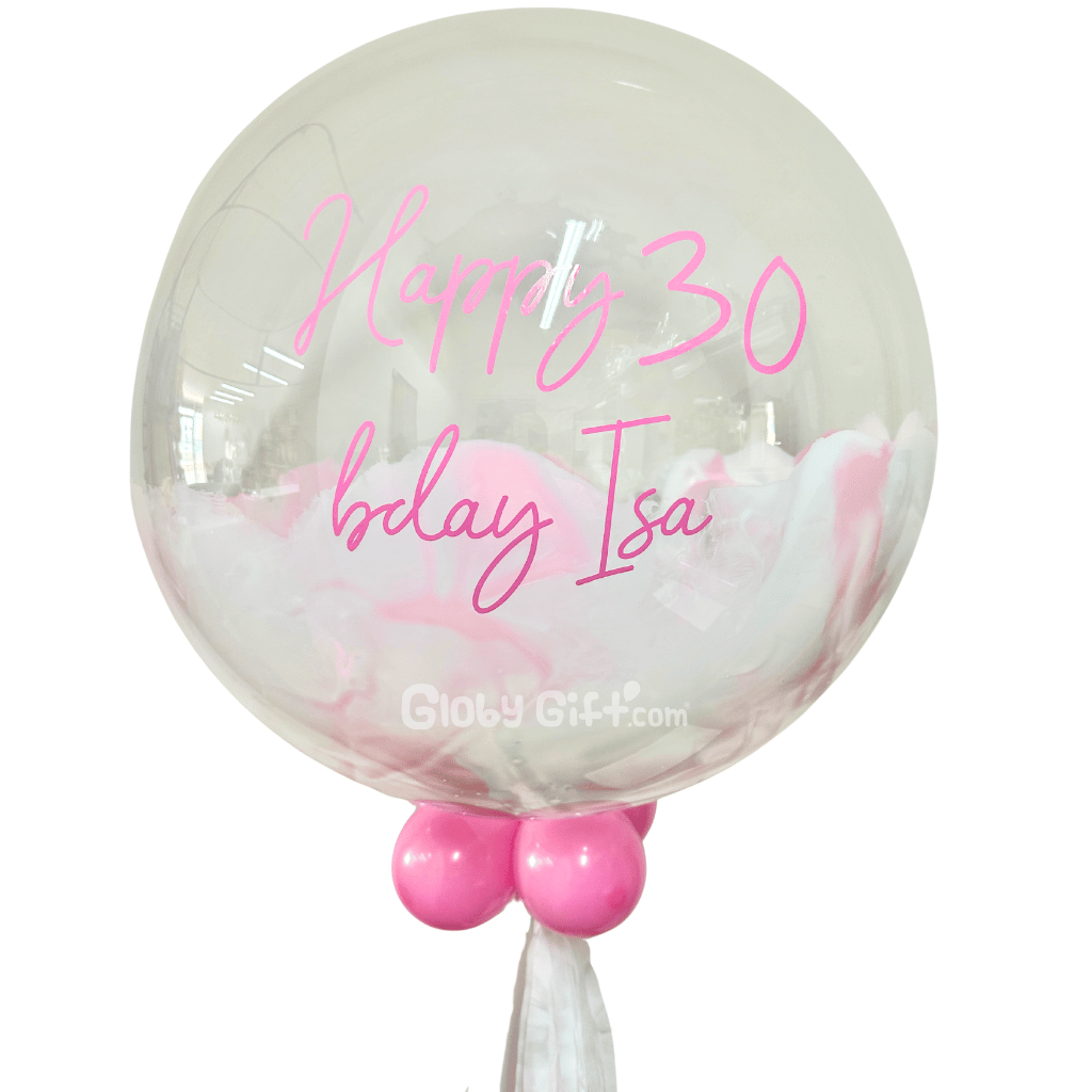 Globo bubbles burbuja con pintura personalizado con vinil servicio a domicilio en Monterrey