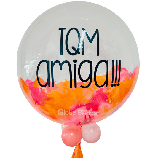 Globo bubbles burbuja con pintura personalizado con vinil servicio a domicilio en Monterrey