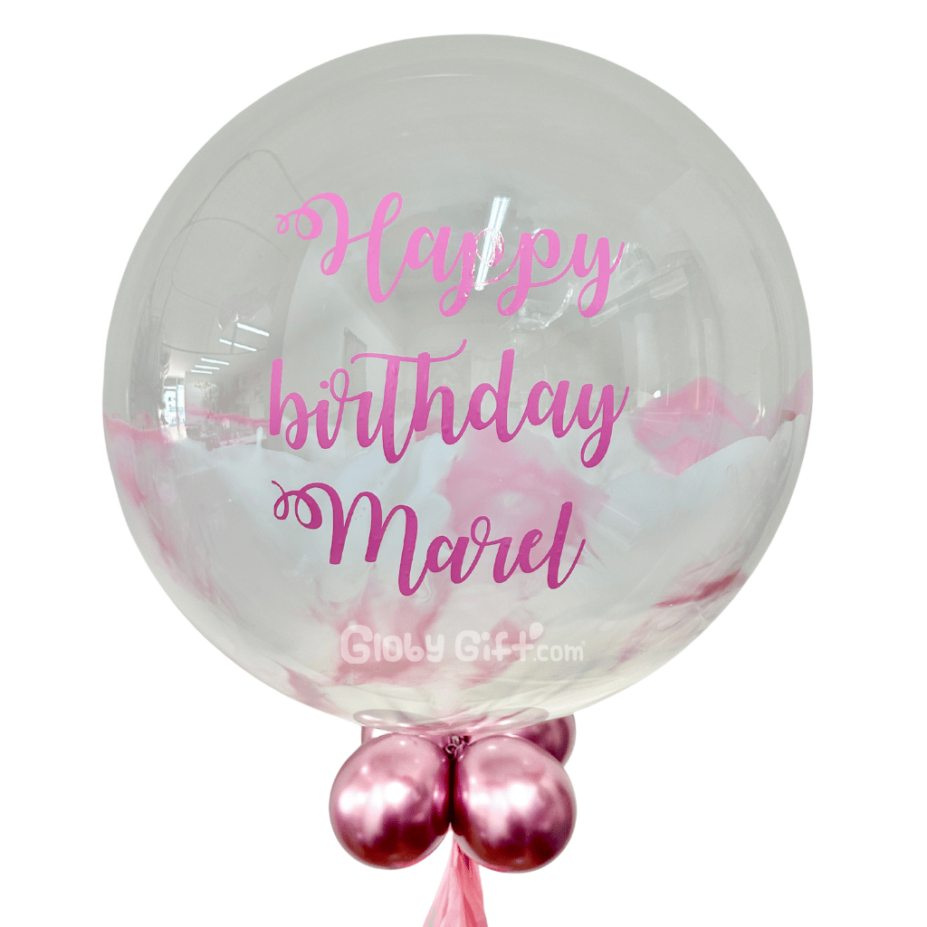 Globo bubbles burbuja con pintura personalizado con vinil servicio a domicilio en Monterrey