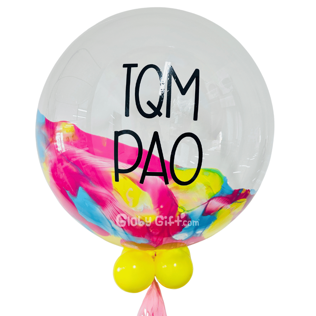 Globo bubbles burbuja con pintura personalizado con vinil servicio a domicilio en Monterrey
