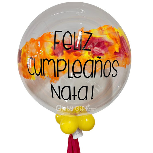 Globo bubbles burbuja con pintura personalizado con vinil servicio a domicilio en Monterrey