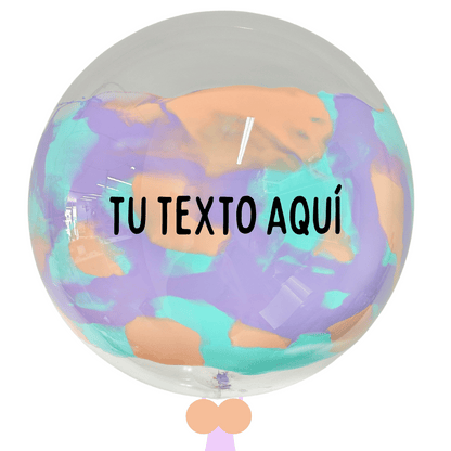 Globo bubbles burbuja con pintura personalizado con vinil servicio a domicilio en Monterrey