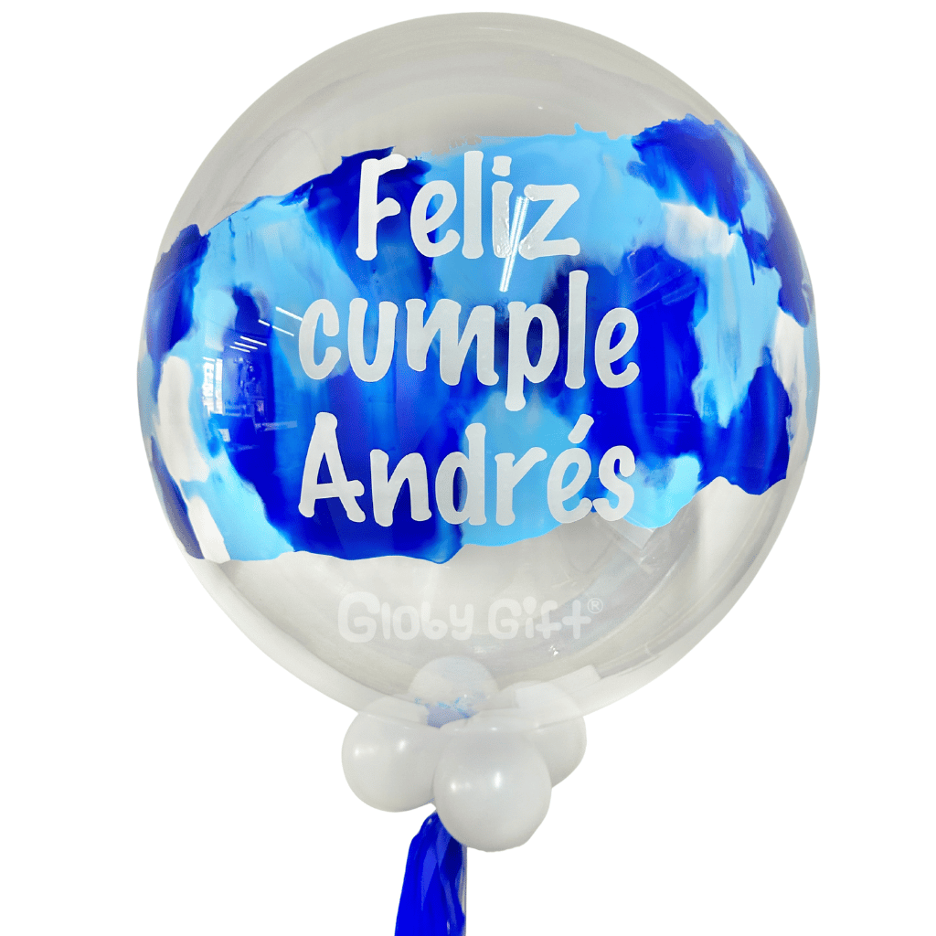Globo bubbles burbuja con pintura personalizado con vinil servicio a domicilio en Monterrey