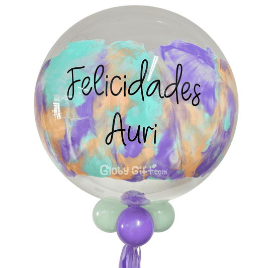 Globo bubbles burbuja con pintura personalizado con vinil servicio a domicilio en Monterrey