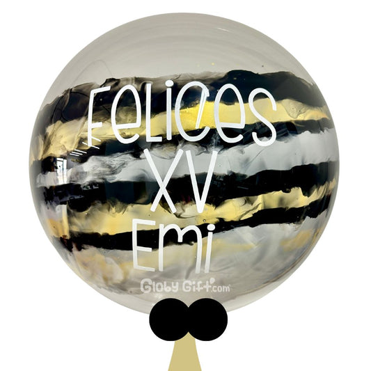 Globo bubbles burbuja con pintura personalizado con vinil servicio a domicilio en Monterrey