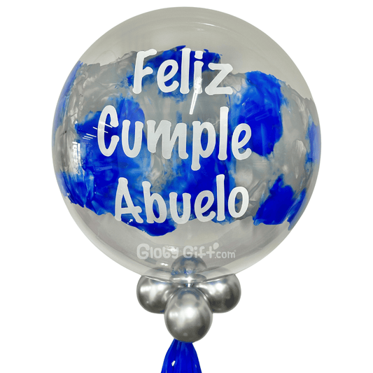 Globo bubbles burbuja cumpleaños con pintura personalizado con vinil servicio a domicilio en Monterrey