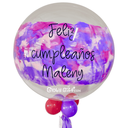 Globo bubbles burbuja con pintura personalizado con vinil servicio a domicilio en Monterrey